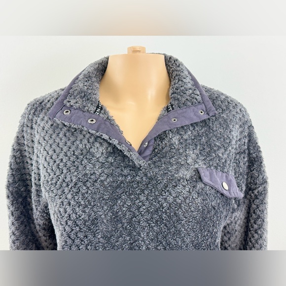 Simply Southern Women's Pullover Sherpa Fleece, Trim Mock Neck, Size Medium - Picture 2 of 12